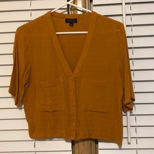 Burnt orange Topshop button shirt